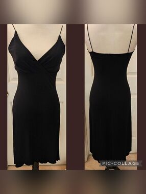 Vintage City Triangles Black Asymmetrical High Low Dress w Ruched Bodice.